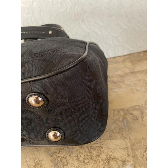 Coach Hampton signature canvas/leather/python black multicolored Carryall F13993 - Picture 7 of 9